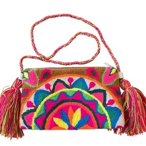 Crossbody Clutch Bag handmade tapestry colombian Wayuu culture Bohemian Festival